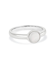 Sterling Silver Bezel Set 6mm Moonstone Ring