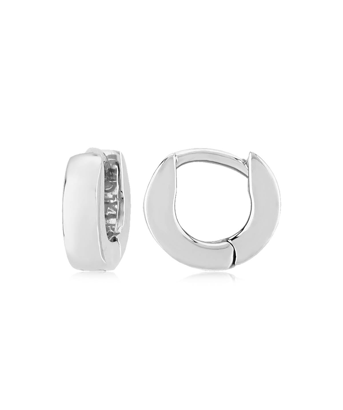 14K White Gold 3x10mm Hinged Hoop Earrings