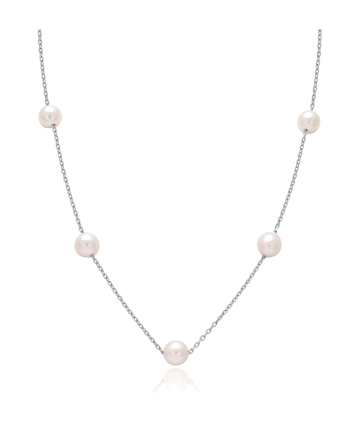 Sterling Silver Tin Cup Pearl Necklace