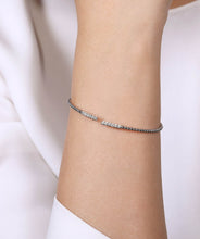 14K White Gold Bujukan Bead Cuff Bracelet with Diamond Pave Bars