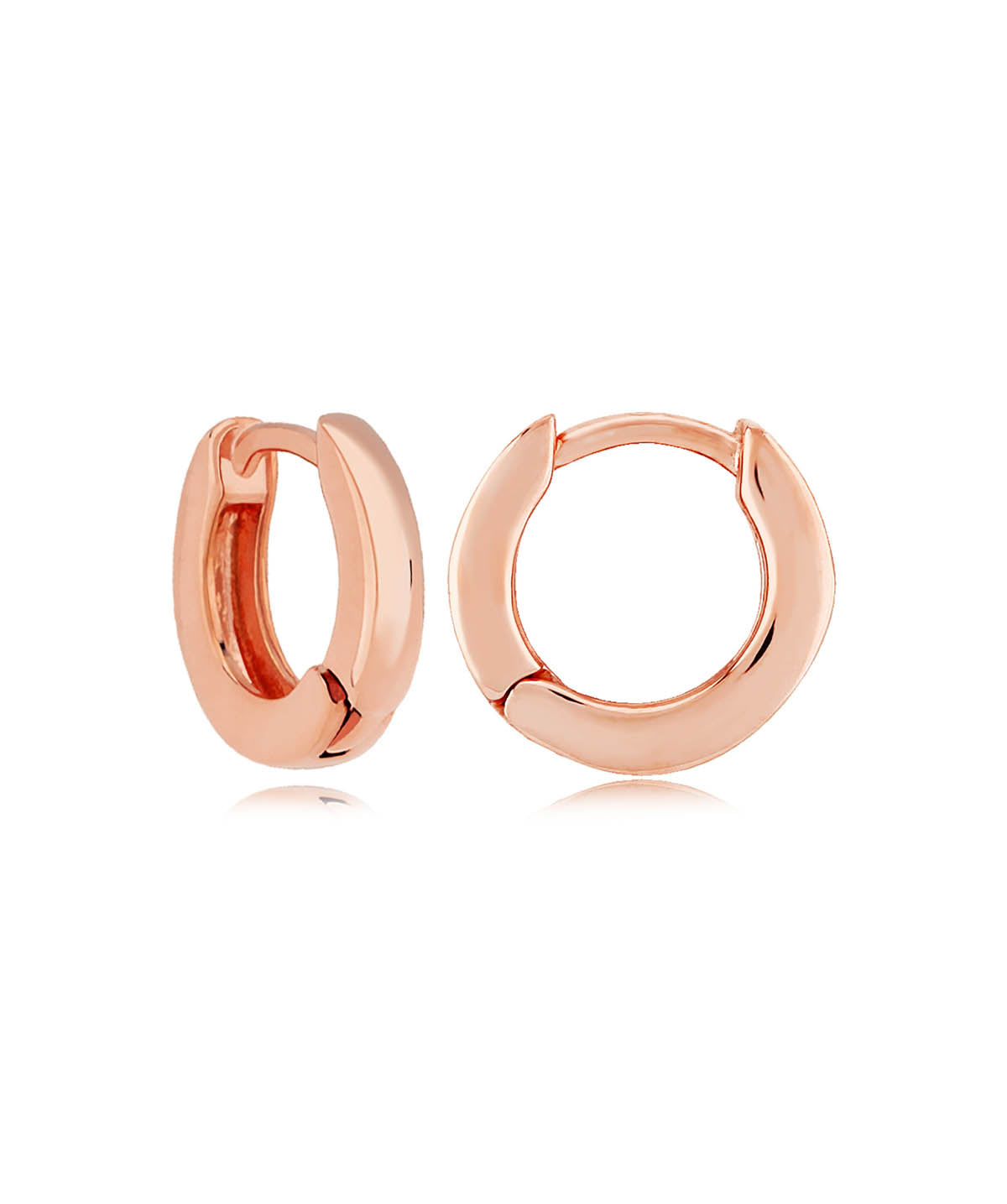 14K Rose Gold 3x12mm Hinged Hoop Earrings