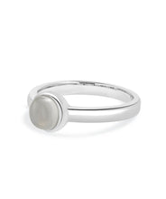 Sterling Silver Bezel Set 6mm Moonstone Ring