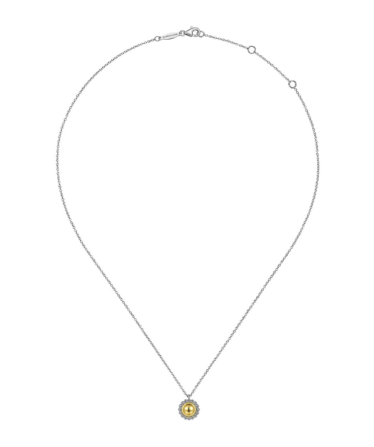 925 Sterling Silver and 14K Yellow Gold Fashion Pendant Necklace