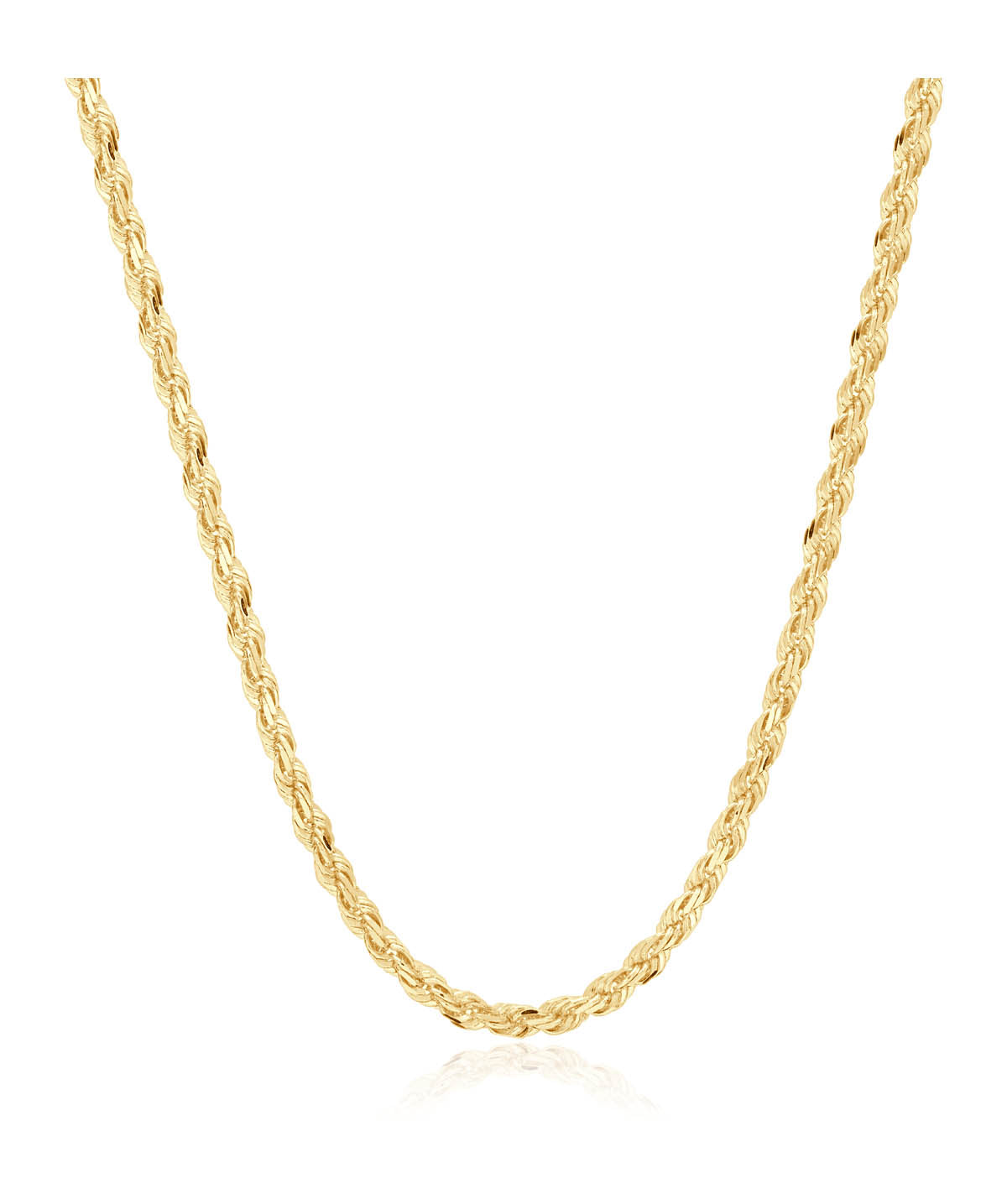 14K Yellow Gold Solid 3.0mm Rope Chain 22"