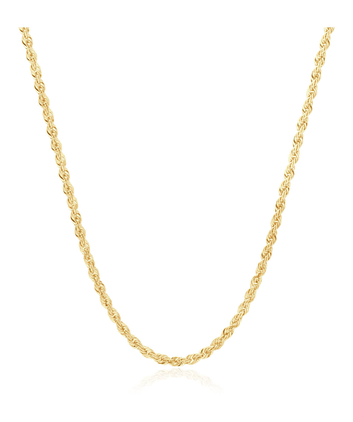 14K Yellow Gold Solid 2.5mm Rope Chain 18"