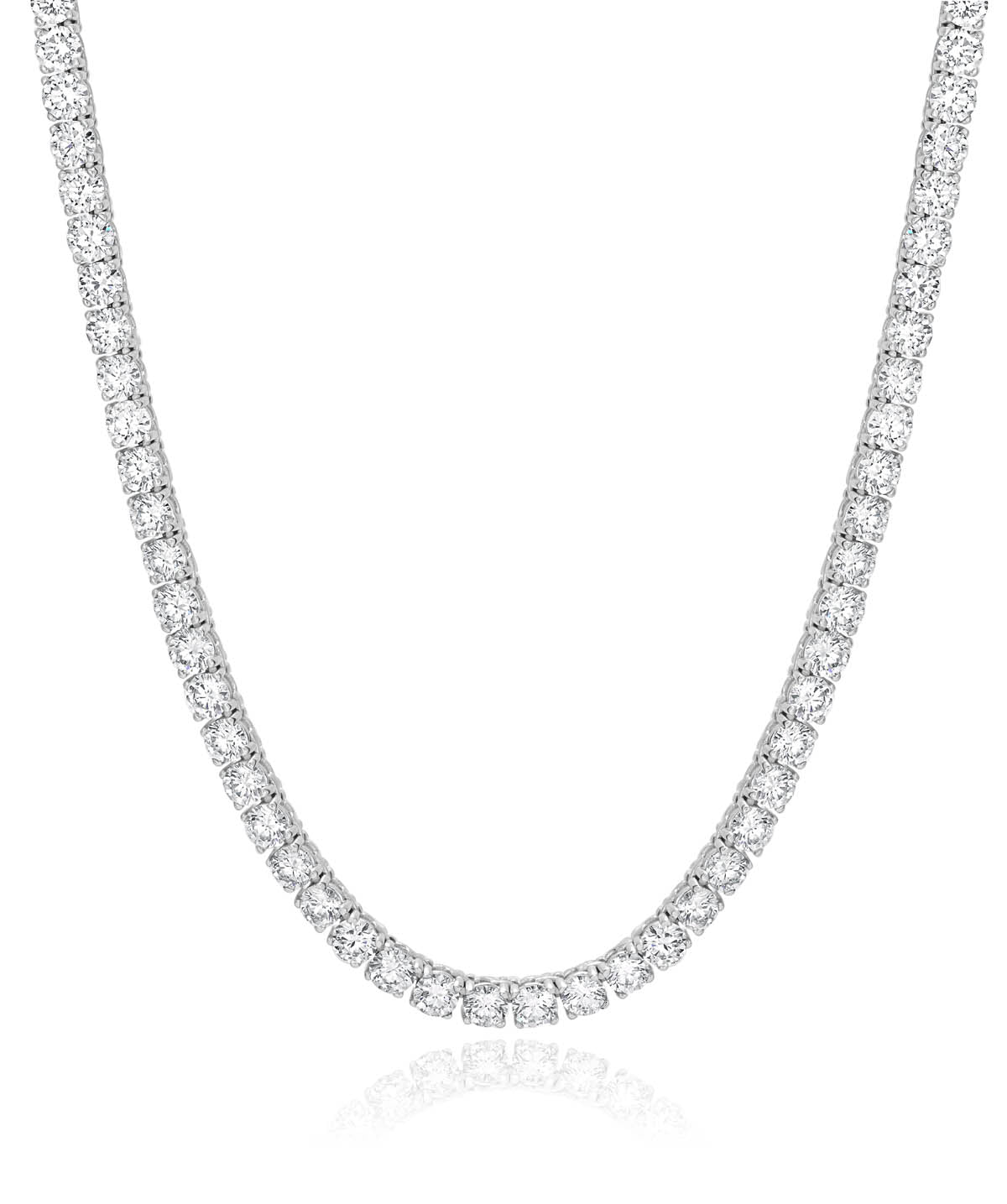 10K White Gold Lab Grown Diamond Tennis Necklace 30.00cttw