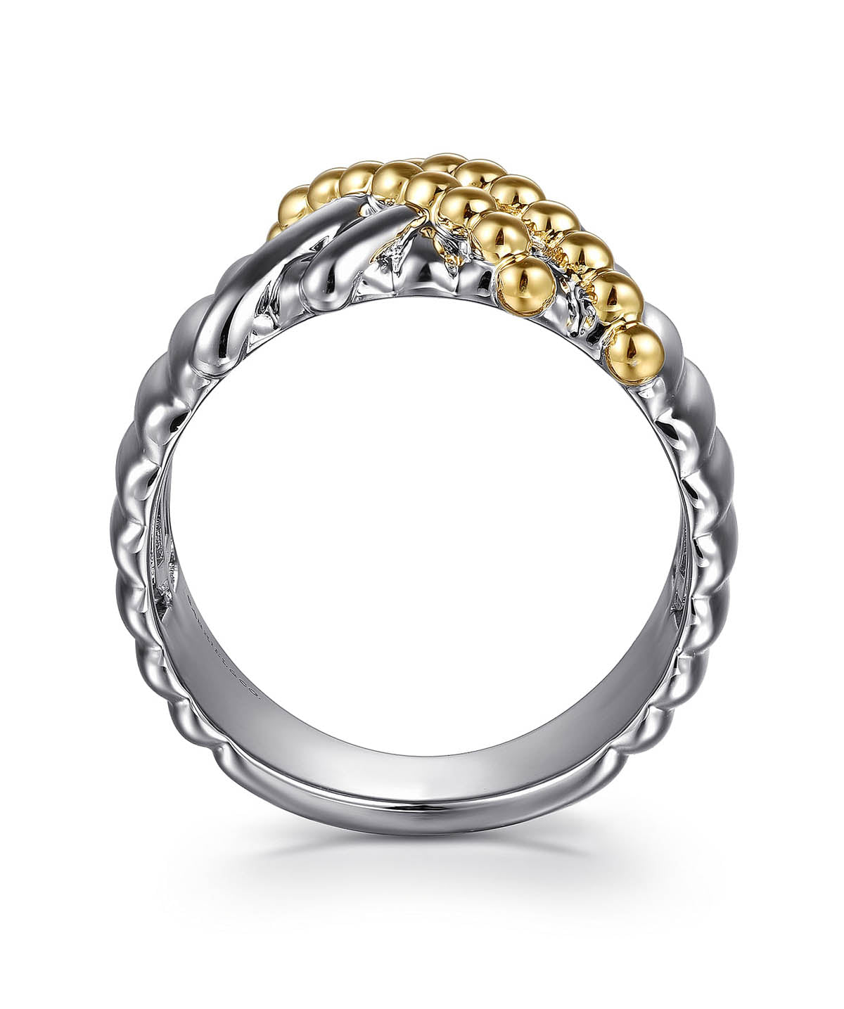 925 Sterling Silver and 14K Yellow Gold Bujukan Shrimp Criss-Cross Ring