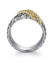 925 Sterling Silver and 14K Yellow Gold Bujukan Shrimp Criss-Cross Ring