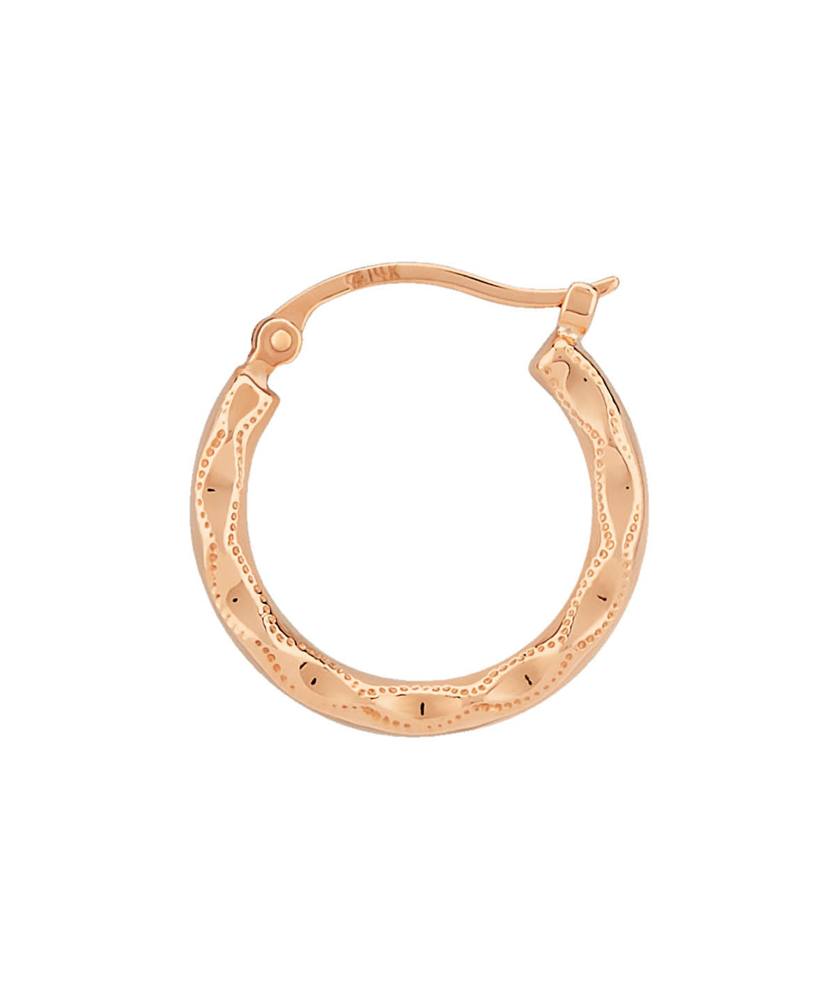 14K Rose Gold Fancy Shell Hoop Earrings