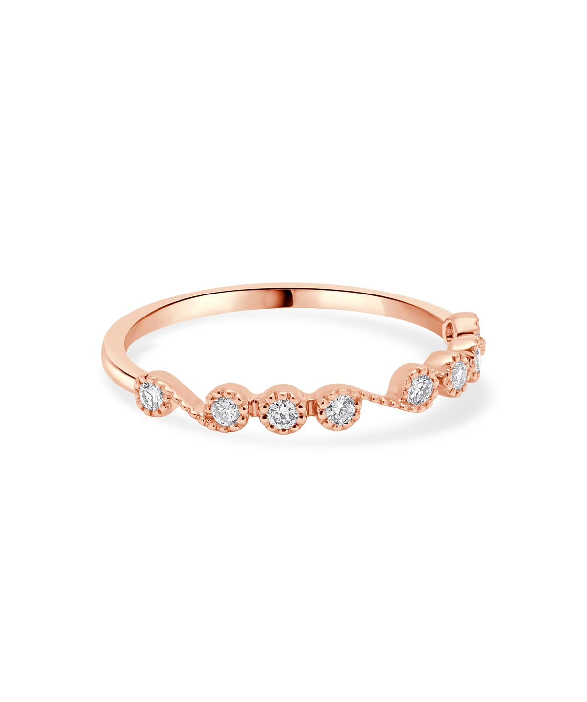 14K Rose Gold Diamond Stackable Ring