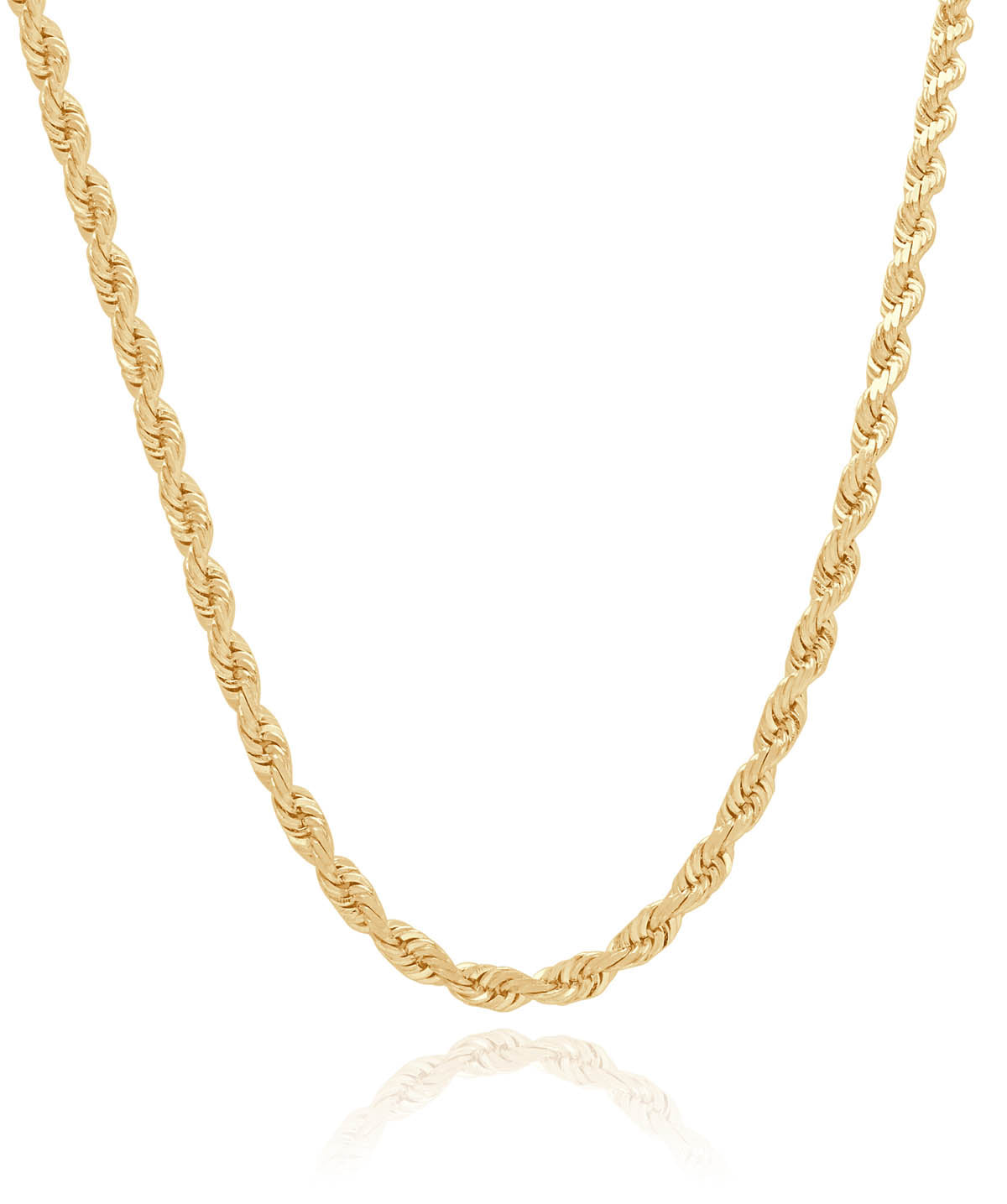 10K Yellow Gold Solid 4mm Rope Chain 22"