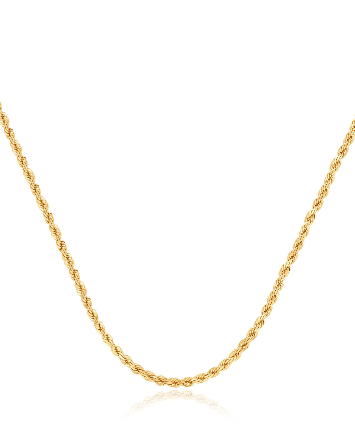 10K Yellow Gold Solid 2mm Rope Chain