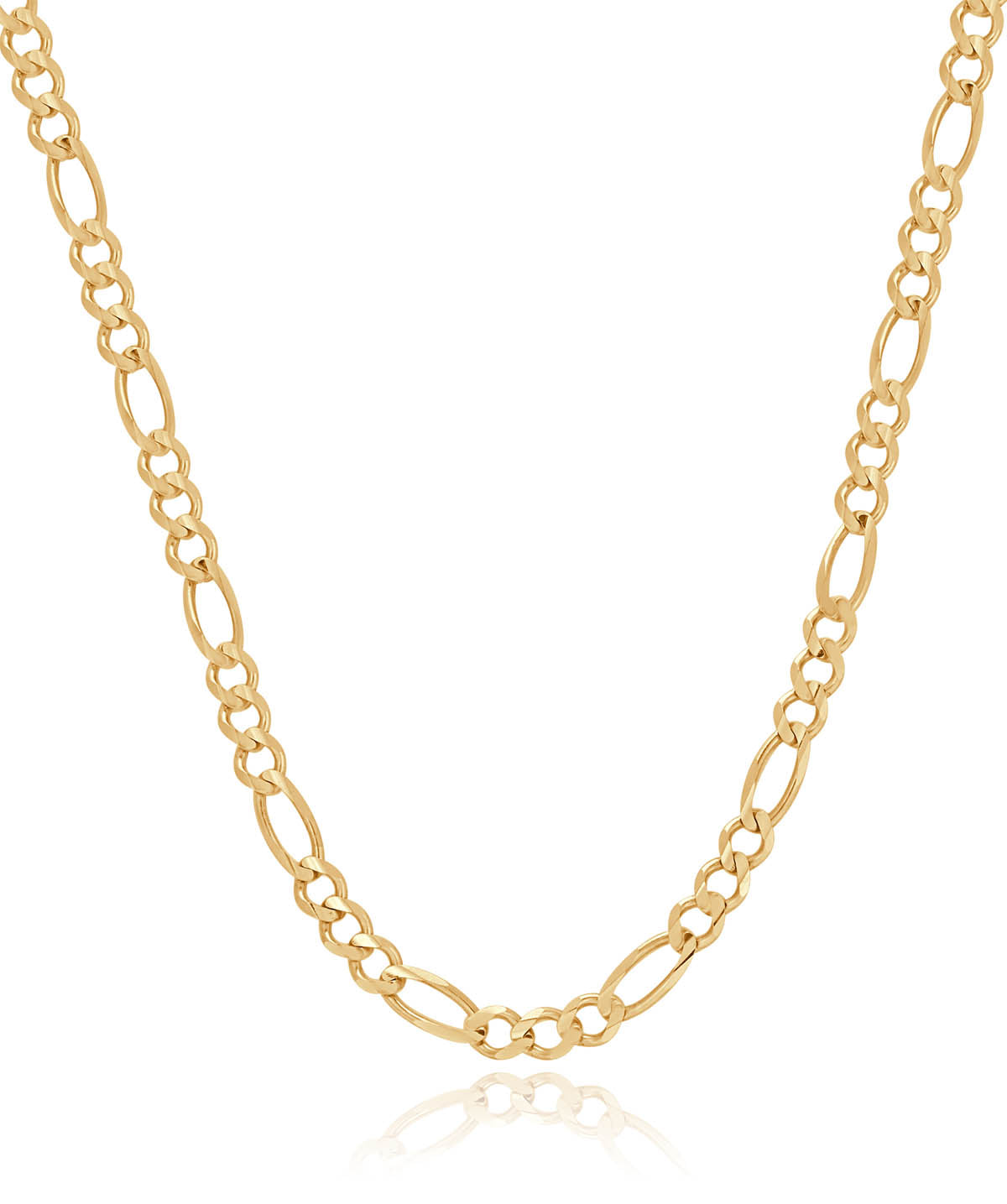 10K Yellow Gold Solid 4.5mm Figaro Chain 22"