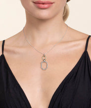 925 Sterling Silver and 14K Yellow Gold Octagon Bujukan Drop Pendant Necklace