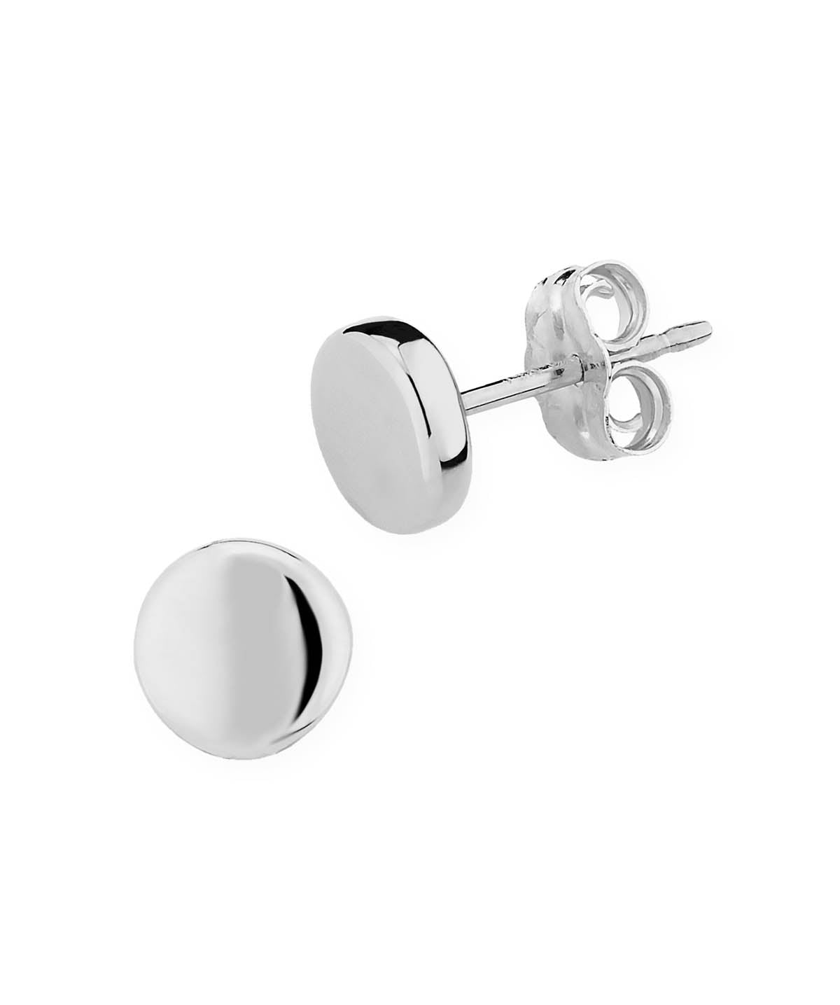 14K White Gold 7mm Flat Ball Stud Earrings