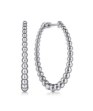 925 Sterling Silver Bujukan Graduated 40mm Classic Hoop Earrings