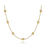 14K Yellow Gold Bujukan Bead Station Necklace