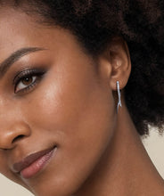 14K White Gold Diamond Spike Drop Earrings