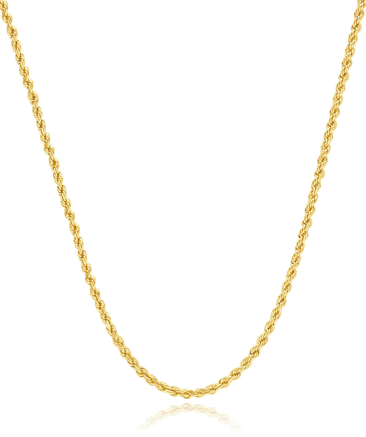 10K Yellow Gold Solid 2.5mm Rope Chain