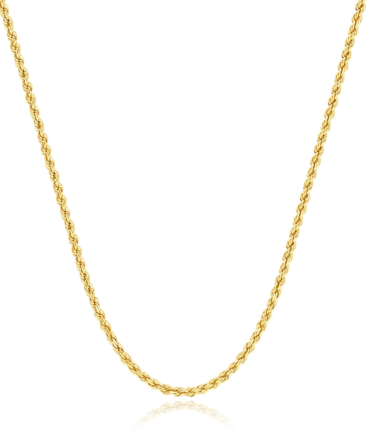 10K Yellow Gold Solid 2.5mm Rope Chain