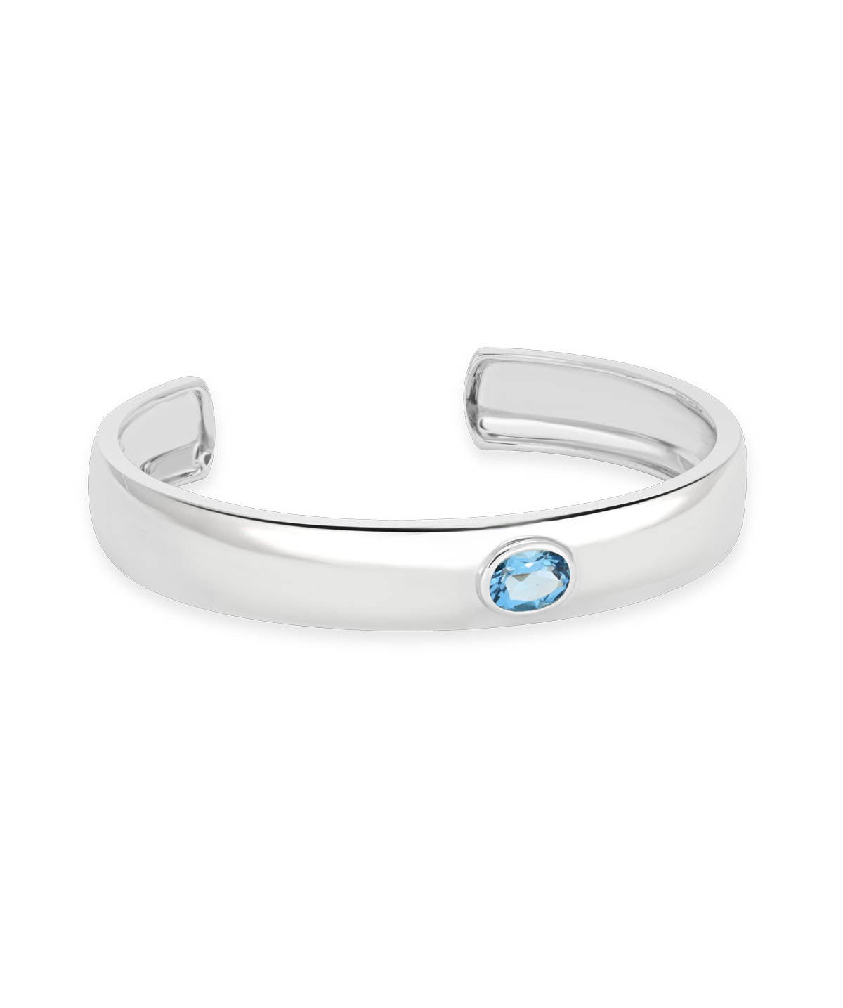 Sterling Silver Blue Topaz Cuff Bracelet