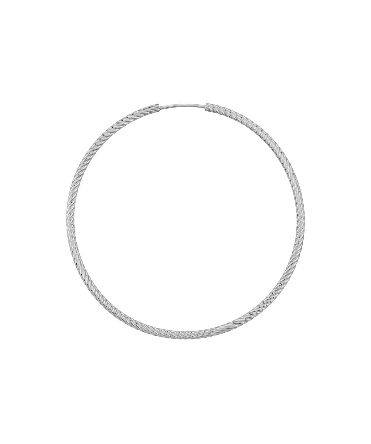 Sterling Silver 1.8x50mm Twist Tube Hoop Earrings