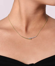 14K Yellow-White Gold Bujukan Diamond Bar Necklace