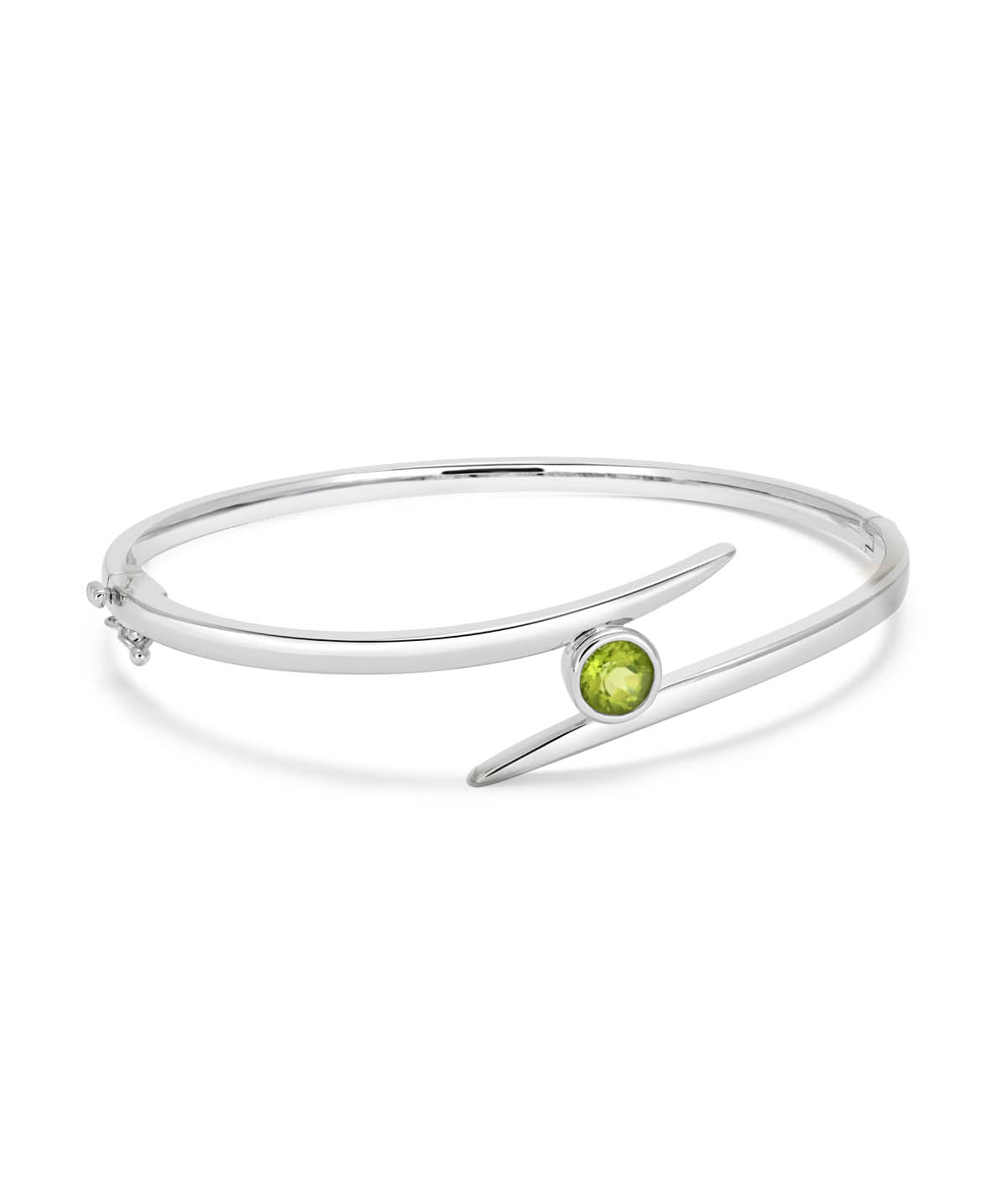 Sterling Silver and Peridot Bypass Bangle Bracelet