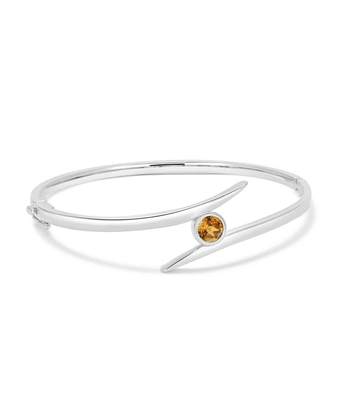 Sterling Silver and Citrine Bypass Bangle Bracelet