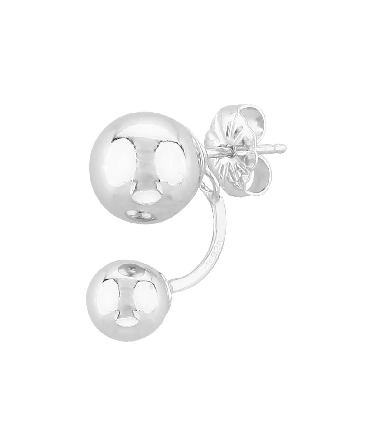 Sterling Silver 6mm Ball Stud Earrings with Accent Ball