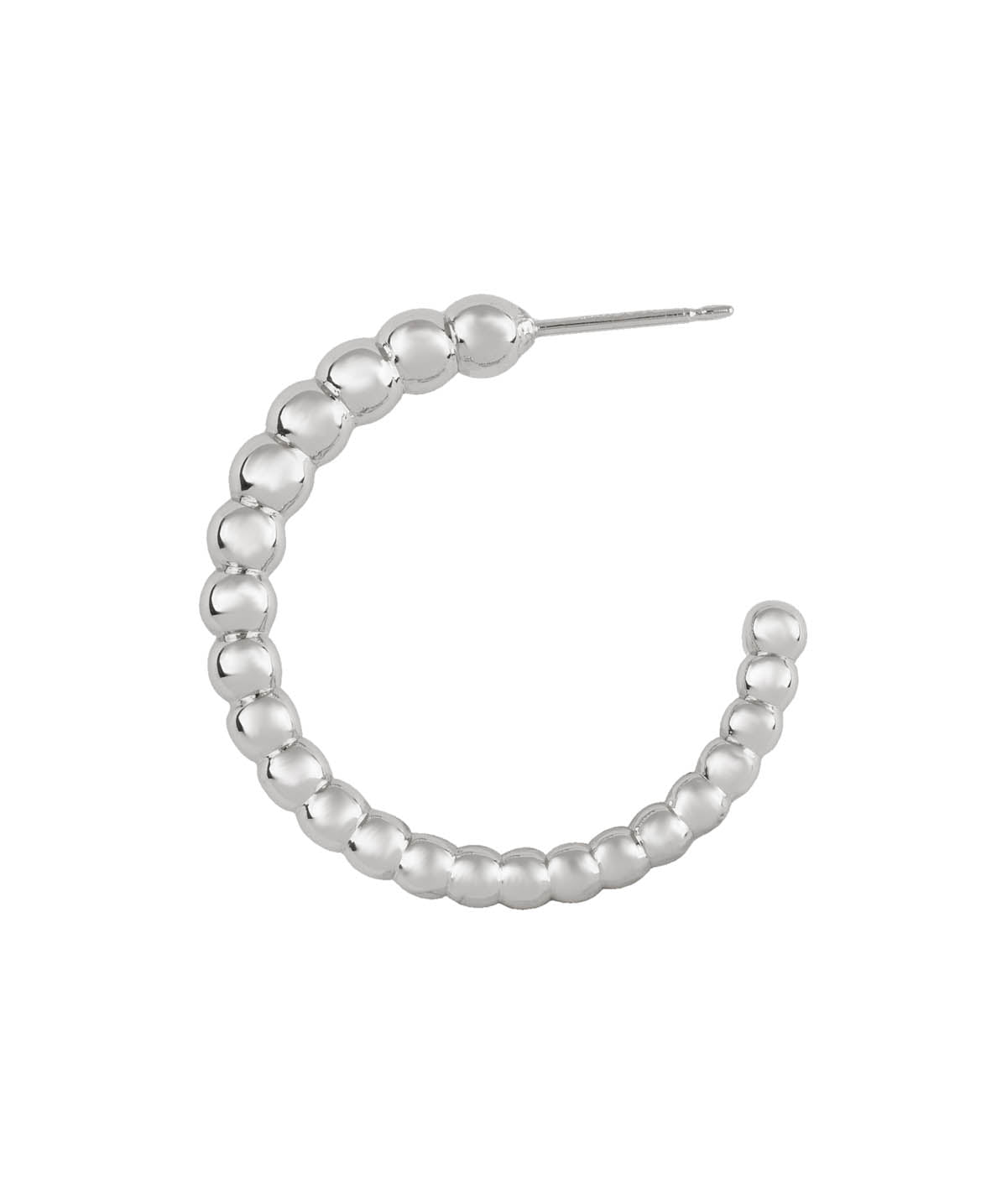 Sterling Silver Graduated Bead Hoop Earrings with Posts