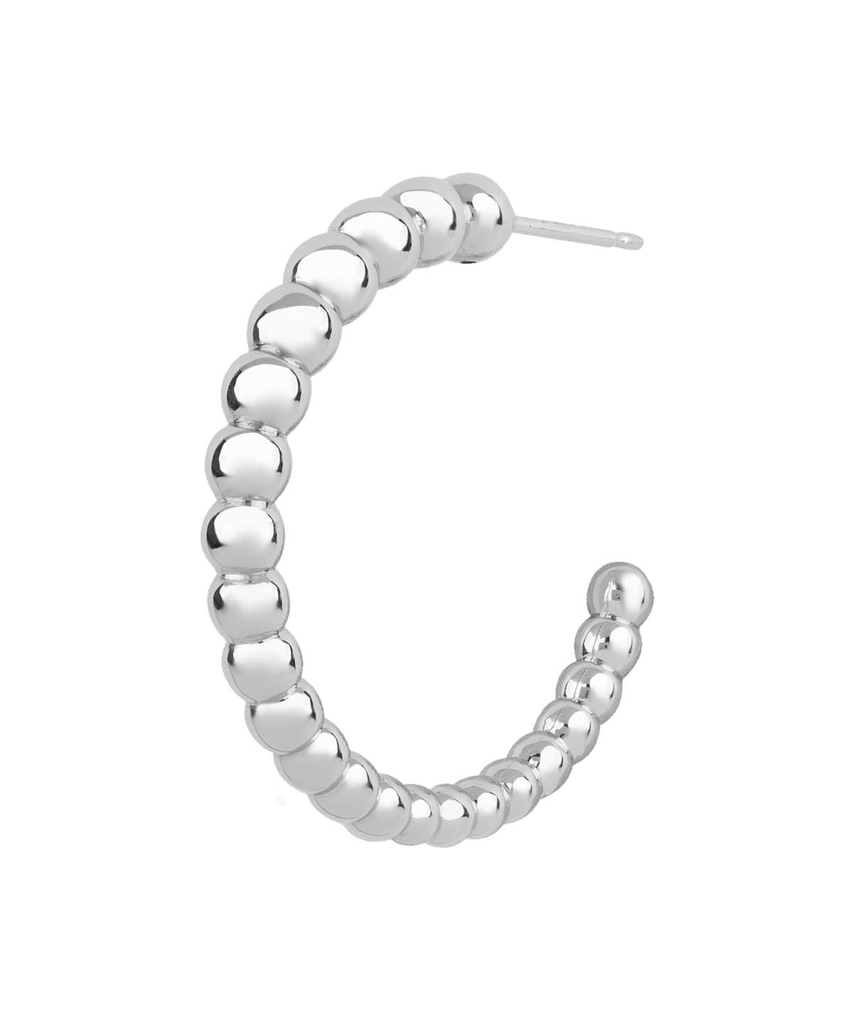 Sterling Silver Graduated Bead Hoop Earrings with Posts