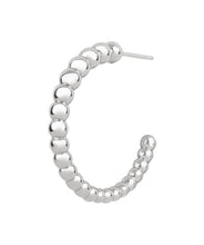 Sterling Silver Graduated Bead Hoop Earrings with Posts