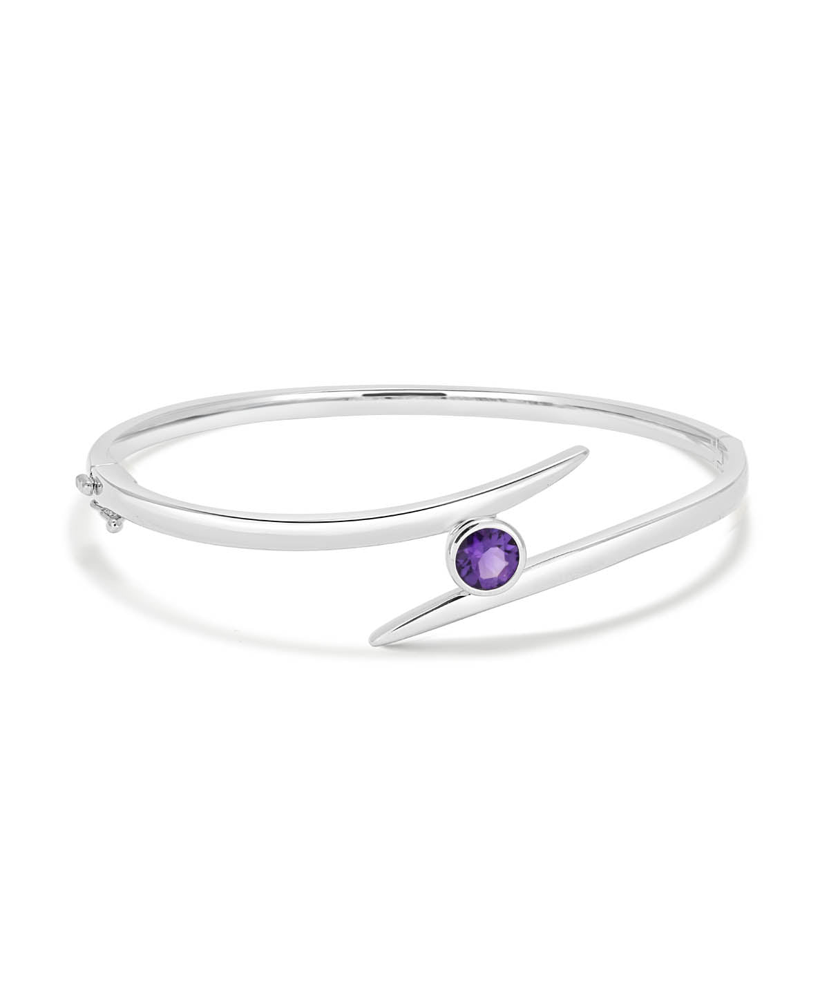 Sterling Silver and Amethyst Bypass Bangle Bracelet