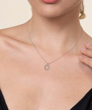 14K White Gold 0.50ct Diamond Circle Pendant Necklace