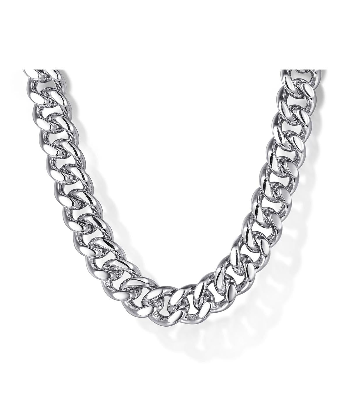 22 Inch 7mm 925 Sterling Silver Men's Link Chain with Diamond Cut Necklace