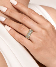 14K Yellow Gold Bujukan Diamond Wide Band Ring