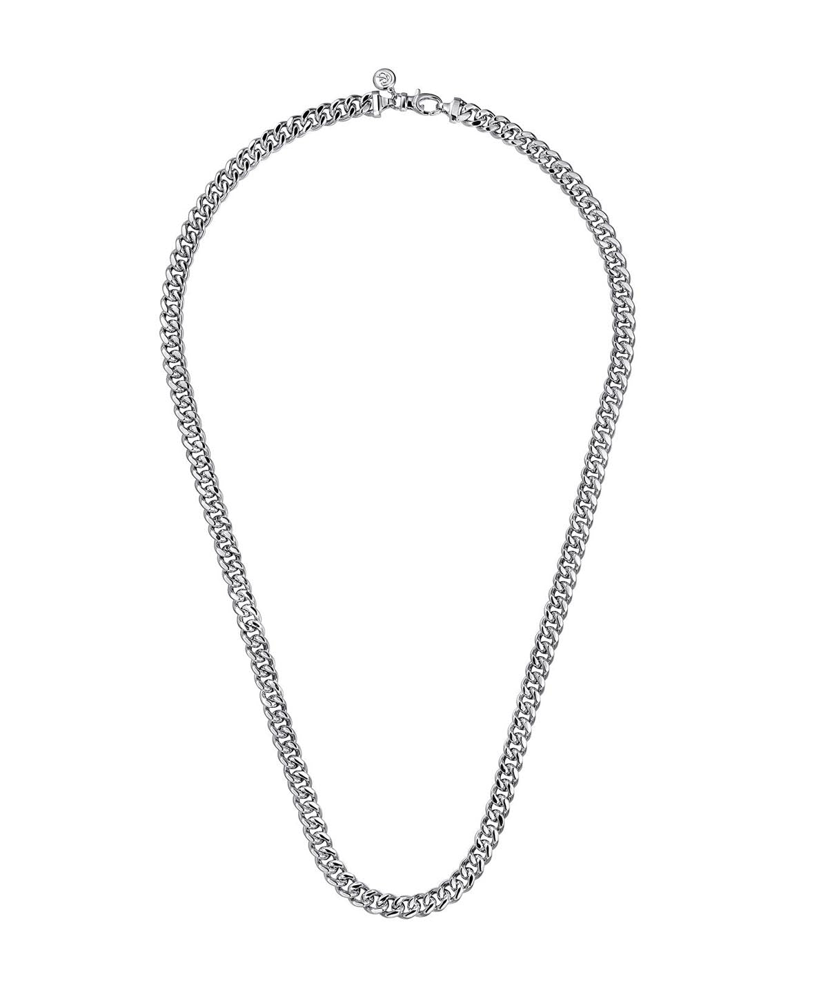 22 Inch 7mm 925 Sterling Silver Men's Link Chain with Diamond Cut Necklace