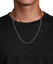 24 Inch 14K White Gold Hollow Men's Link Chain Necklace