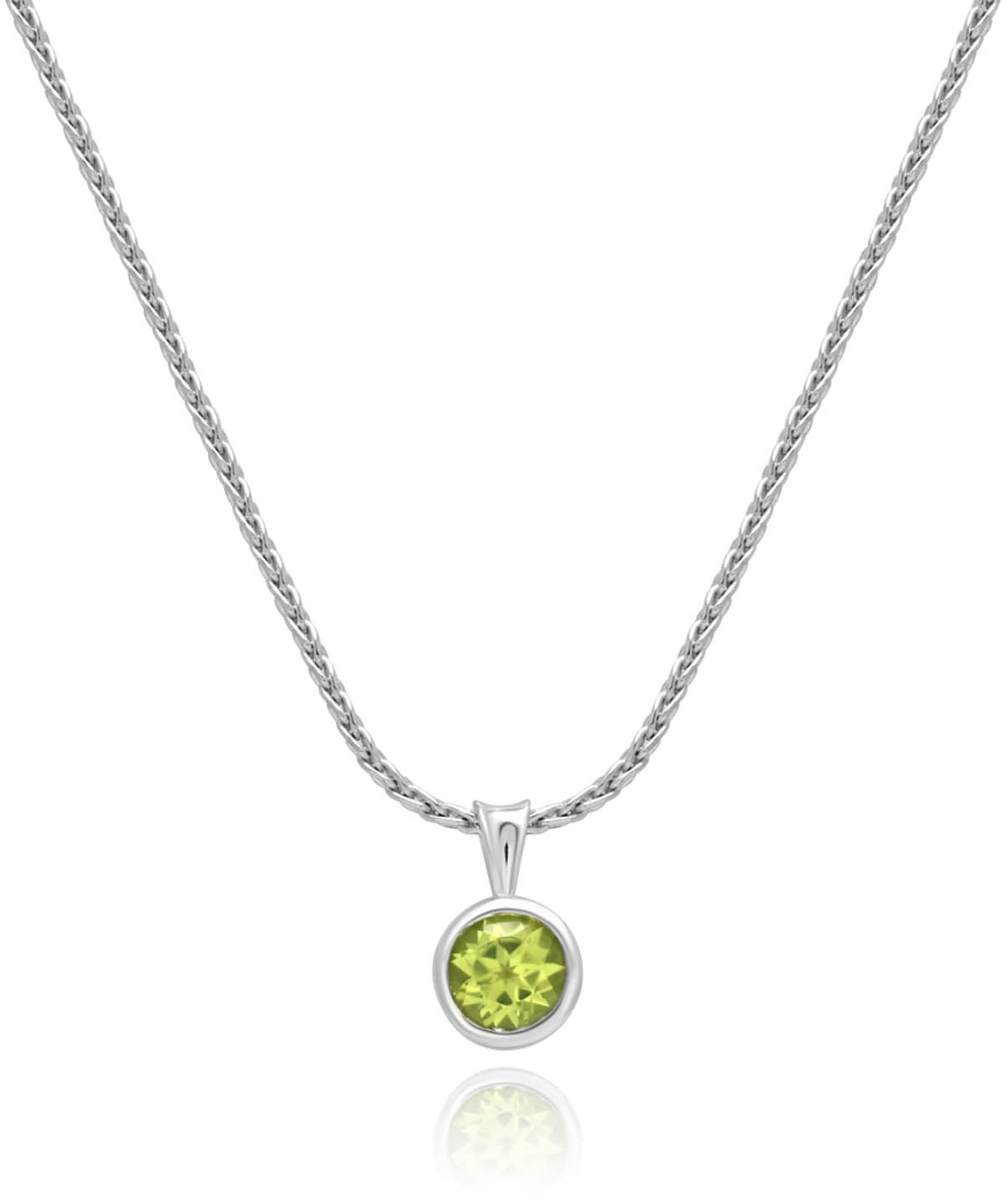 Sterling Silver Bezel Set Peridot Pendant