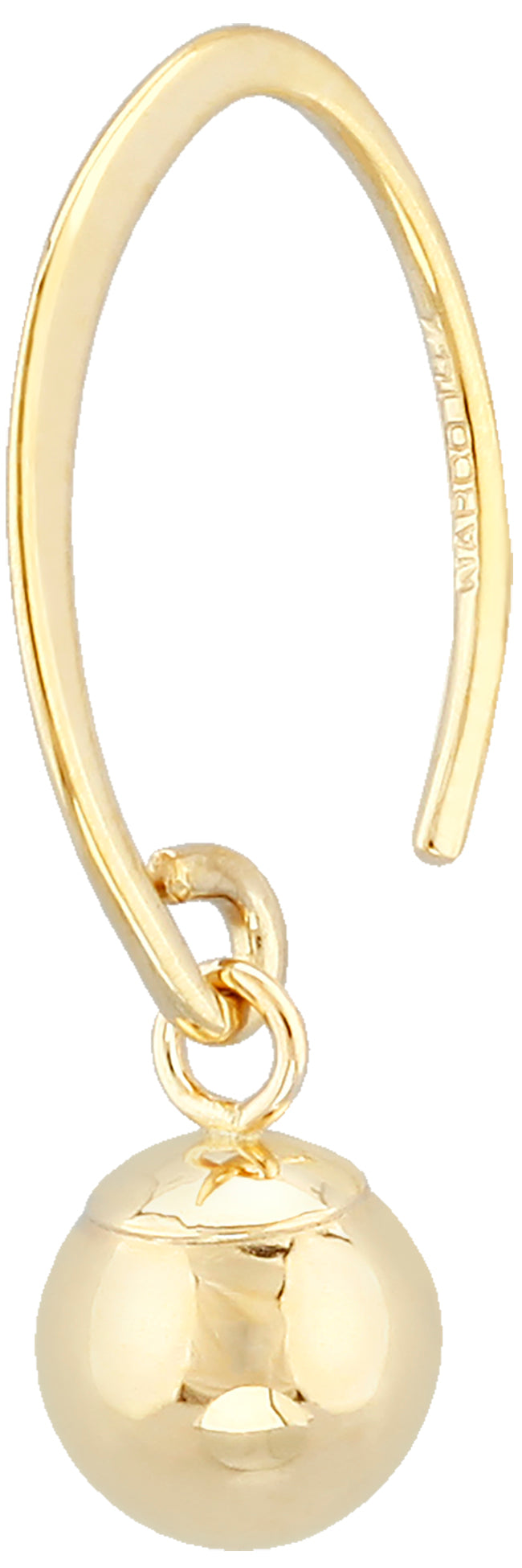 14K Yellow Gold Mini simple Sweep Earrings with 6MM Ball