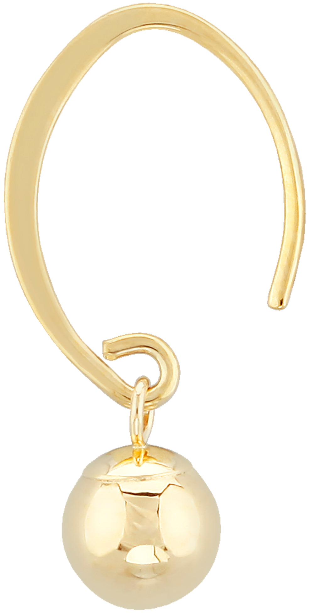 14K Yellow Gold Mini simple Sweep Earrings with 6MM Ball