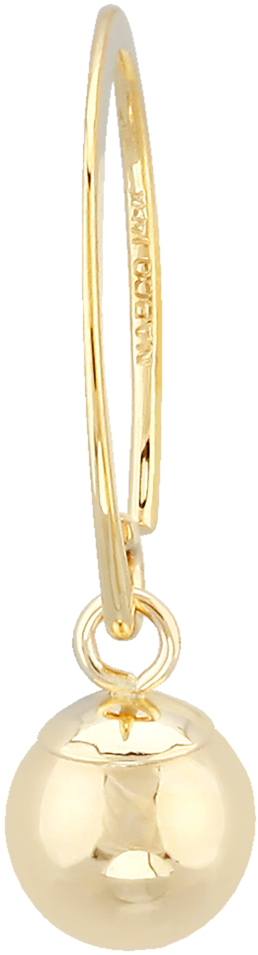 14K Yellow Gold Mini simple Sweep Earrings with 6MM Ball