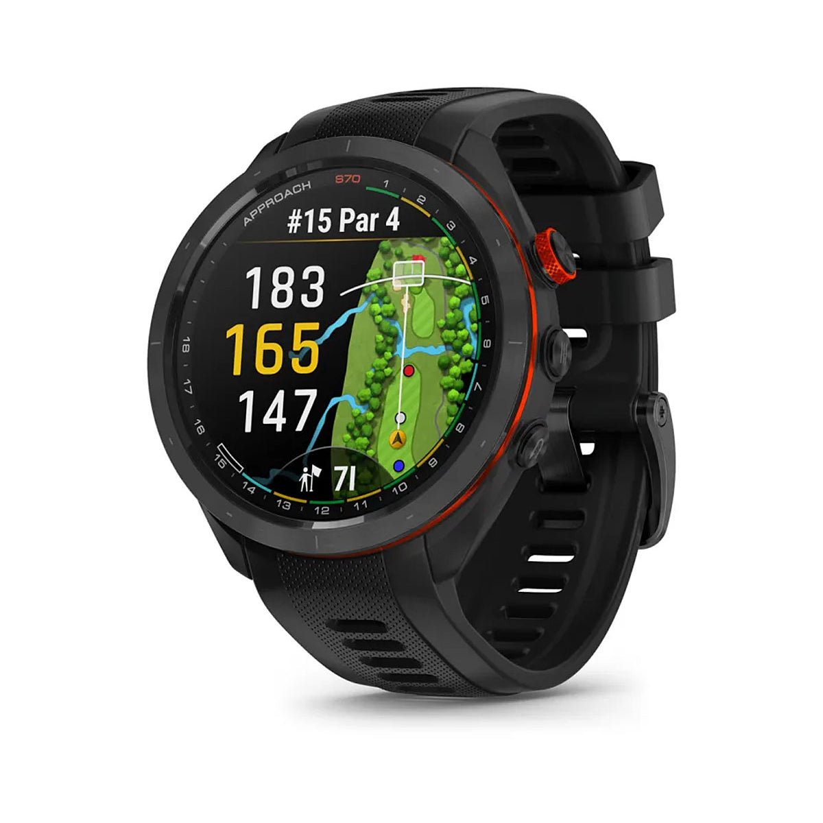 Approach® S70 - 47 mm Black Ceramic Bezel with Black Silicone Band