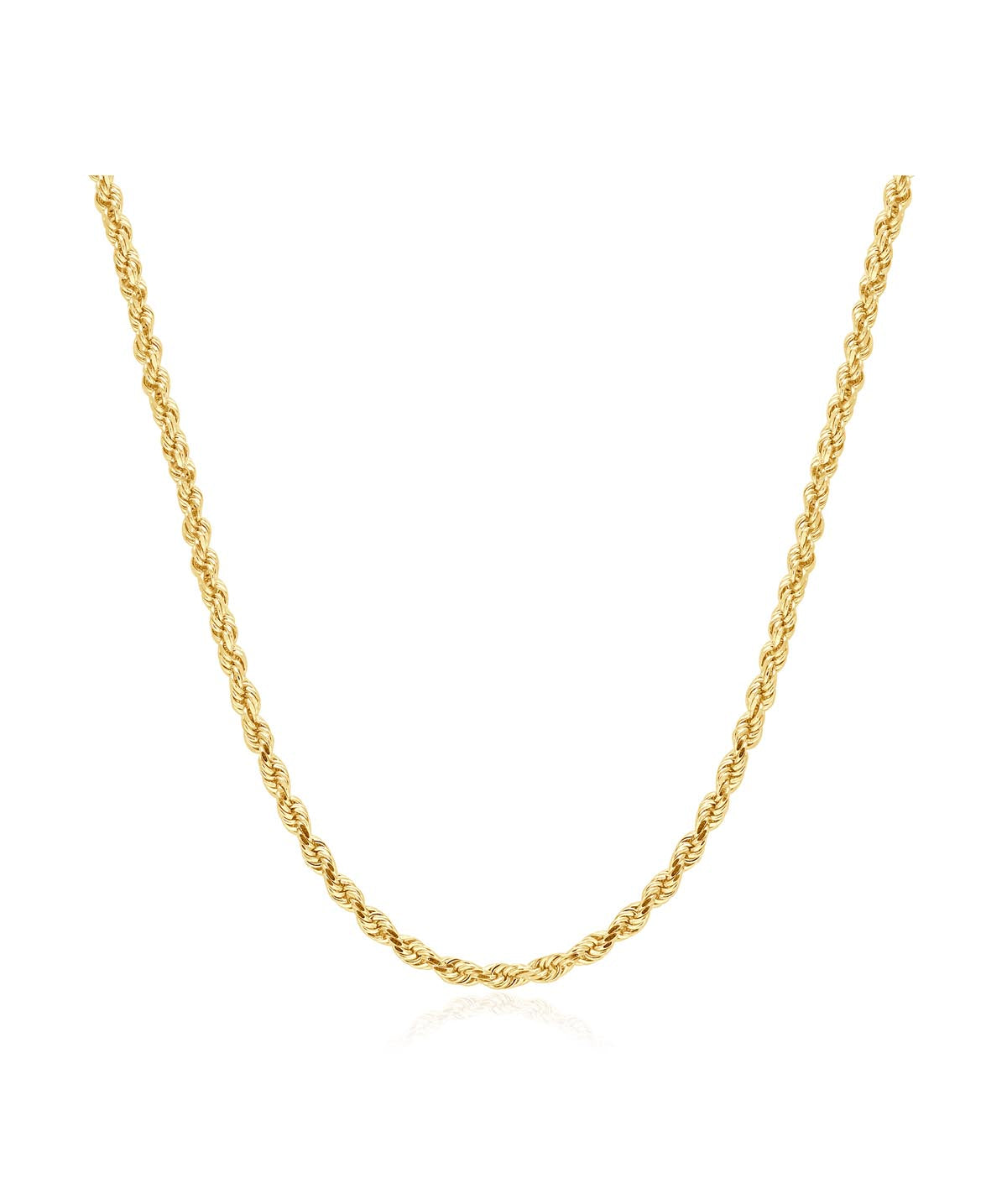 14K Yellow Gold Solid 3.0mm Rope Chain 24"