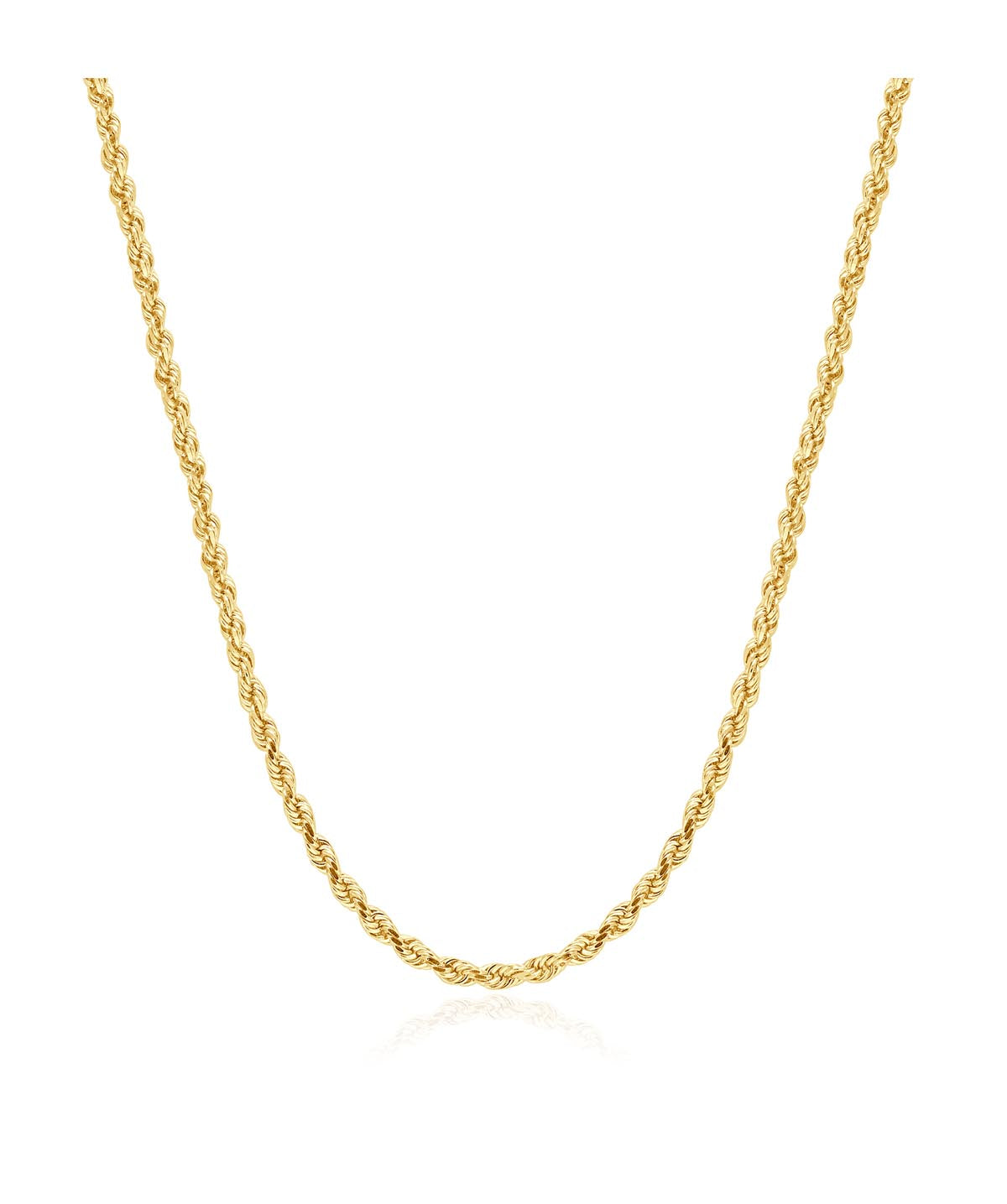14K Yellow Gold Solid 2.5mm Rope Chain 22"
