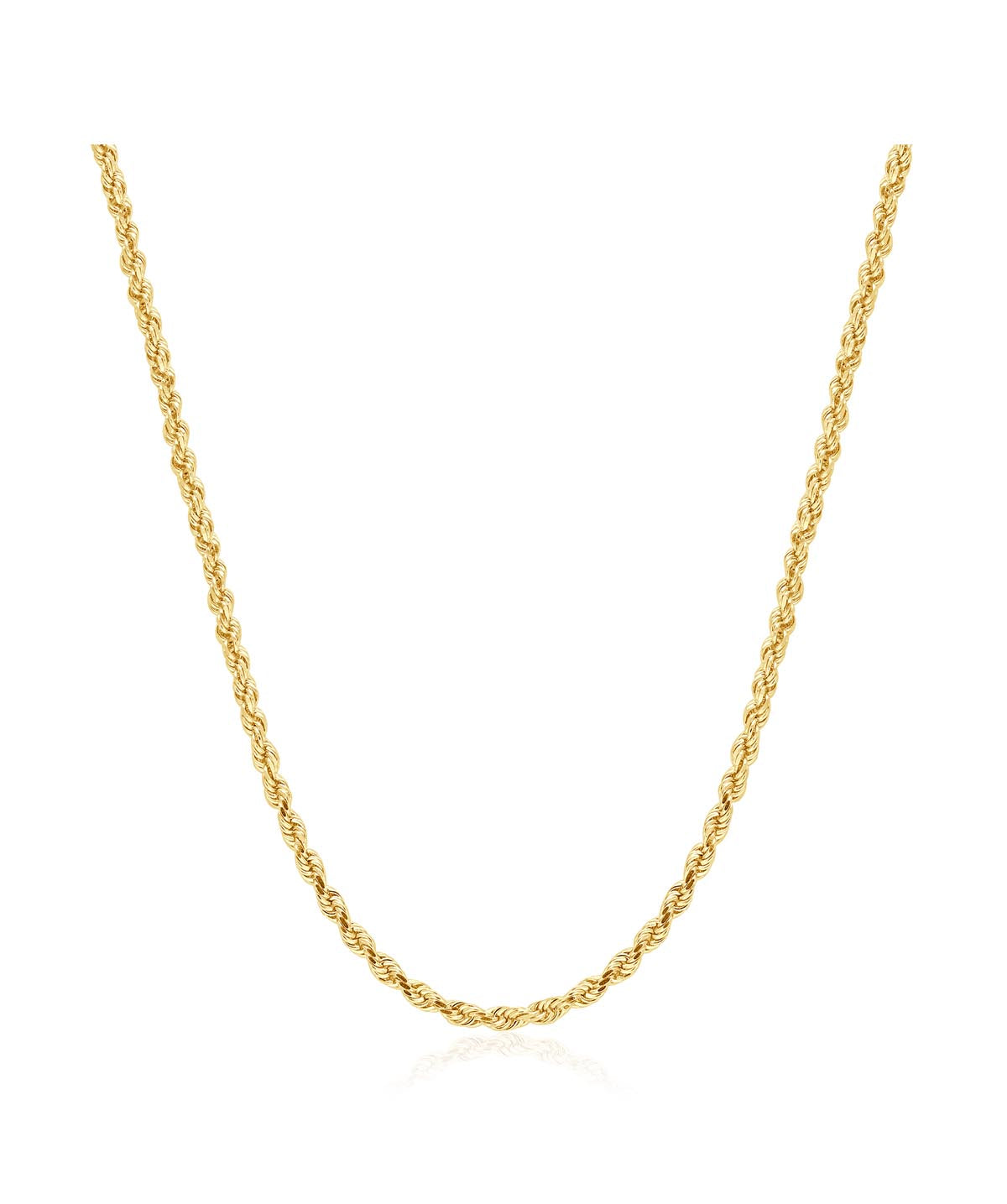 10K Yellow Gold Solid 2.5mm Rope Chain 24"