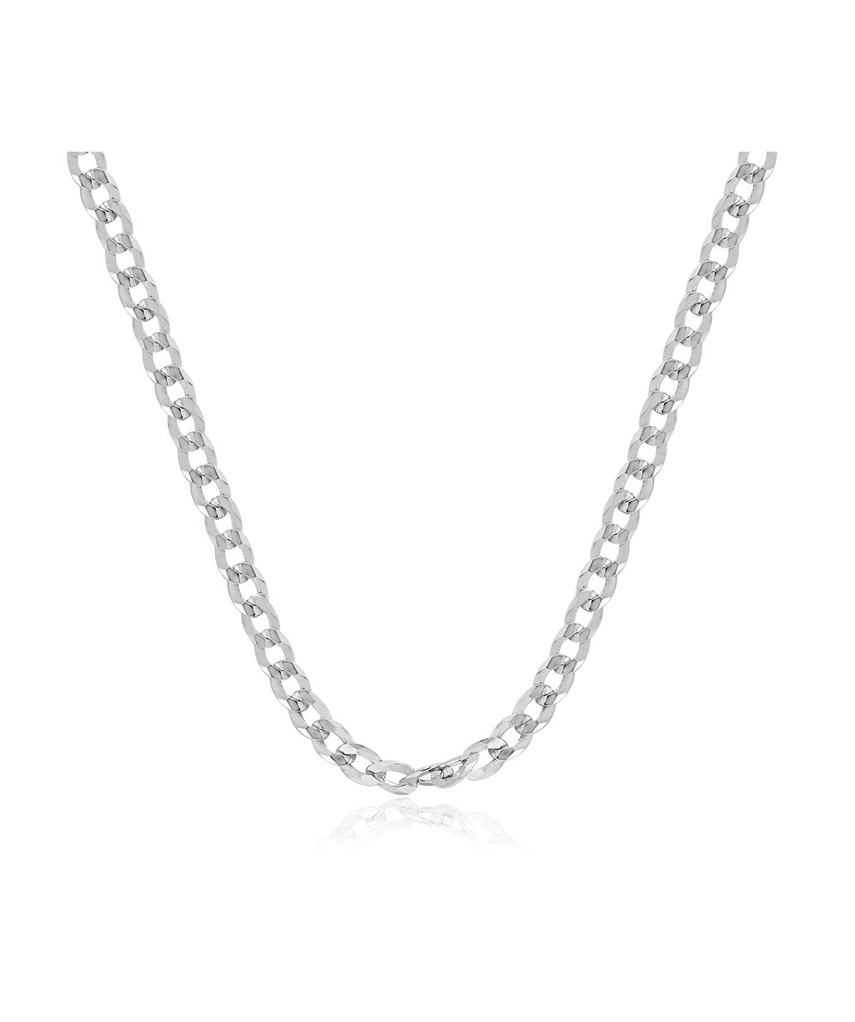 Sterling Silver Rhodium Plated 4.6mm Cuban Link Chain 24"