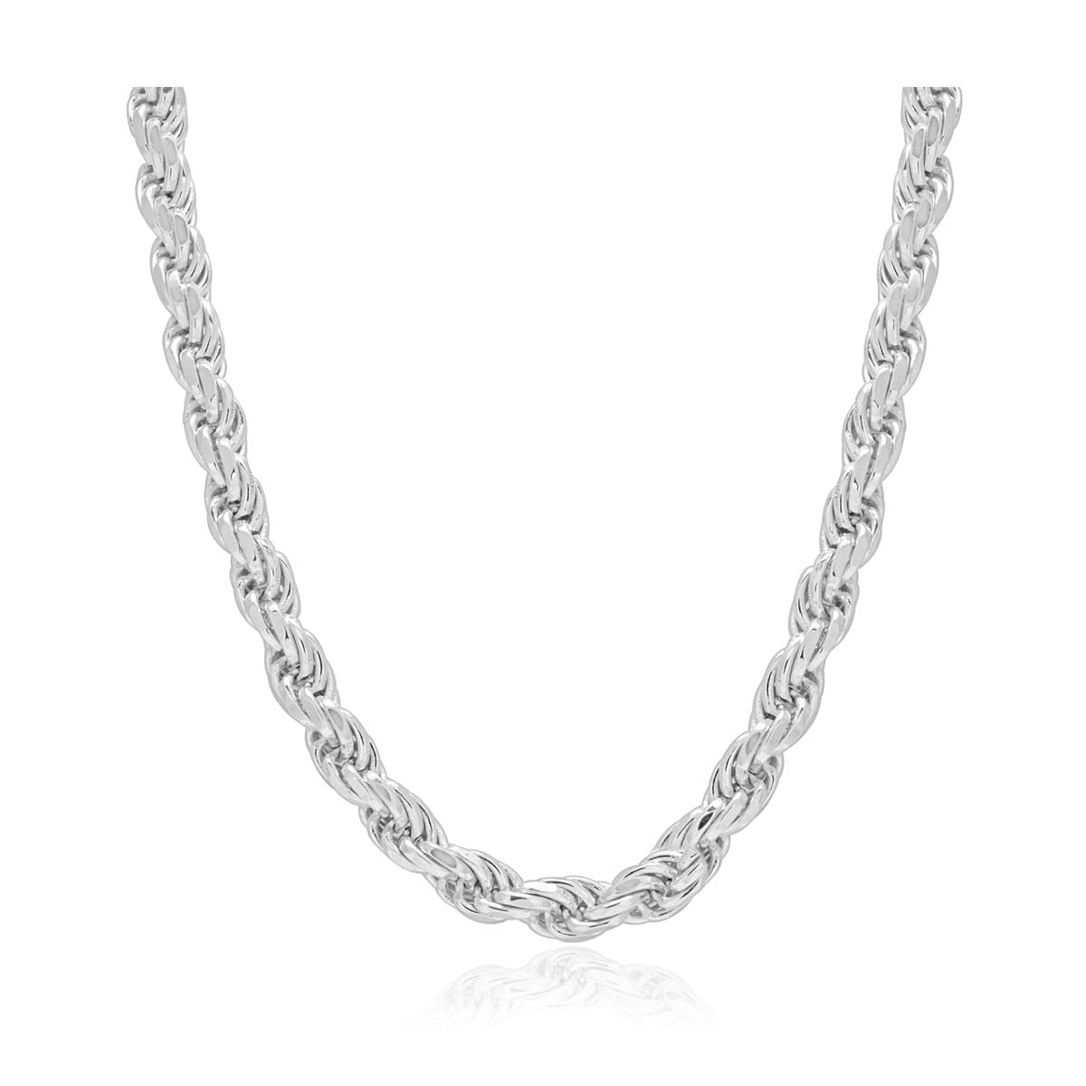 925 Sterling Silver Rhodium Plated 5.8mm Rope Chain 24