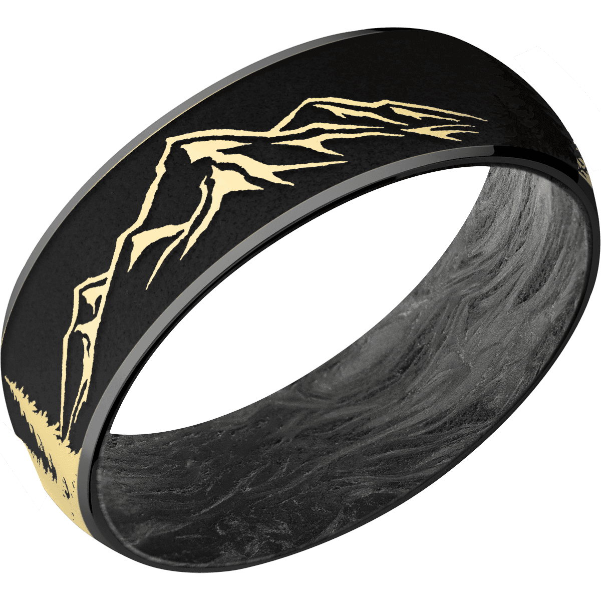 Zirconium + Polish Finish + Forged Carbon Fiber